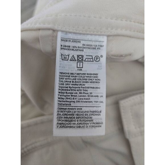 Women's Banana Republic High Waisted Stretchy Dressy Cargo Pants Color Bone Ivor - Picture 9 of 13